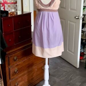 Guess by Marciano Lavender and Cream Mini Dress
